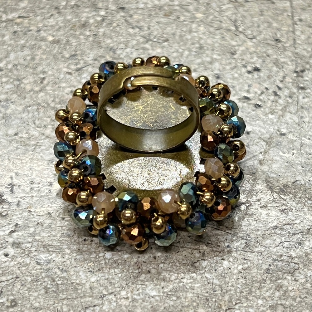 Frida Kahlo Ring In Multicolor Beads - Picture 2 of 8